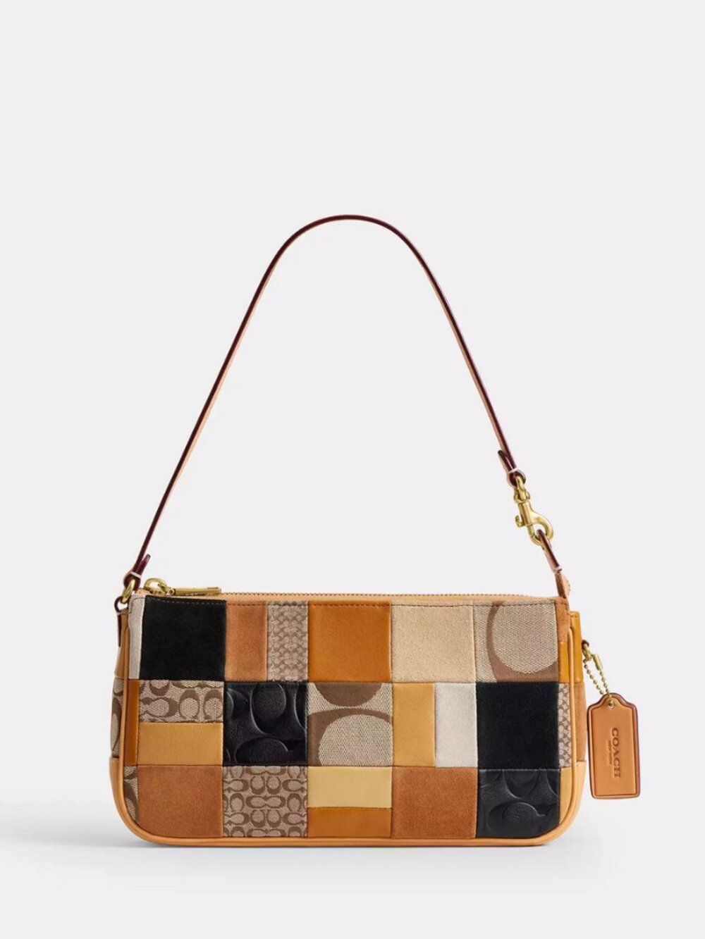Coach Plaza Bag 25 With Patwchwork + Vachetta Leather Brown Multi